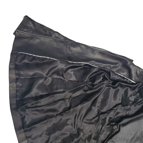 Tahari Womens Double-Breasted Genuine Leather Jacket Black Small - Picture 8 of 10